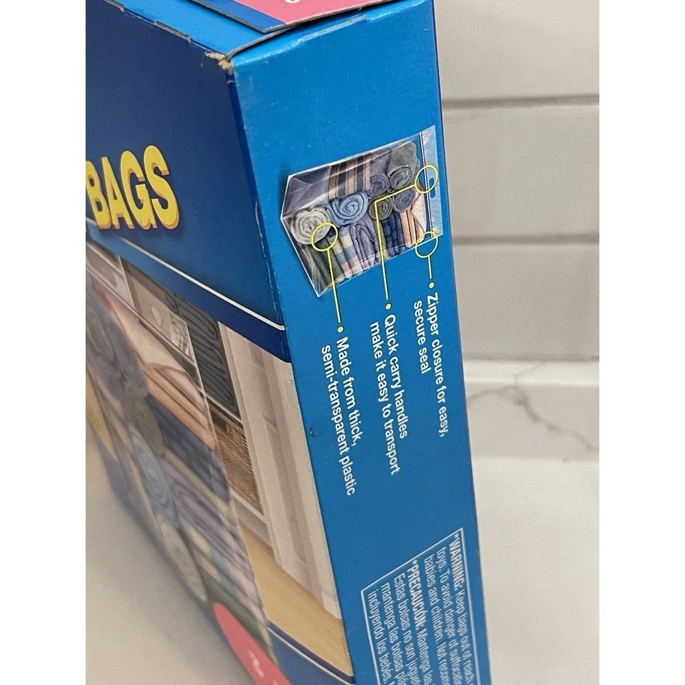 Ziploc Big Bags Jumbo 20 Gallon‎ Size 3 Count Pack Stand & Fill Storage Organize